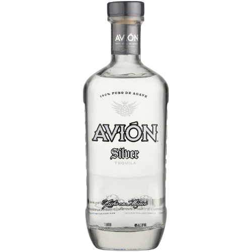 Avion Tequila Silver 80 1 L bottle showing premium tequila made from 100% blue weber agave.