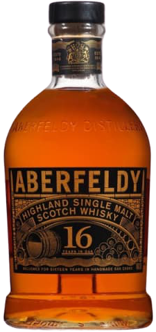 Aberfeldy Single Malt Scotch 16 Yr 750ml bottle with rich amber color and label detailing.