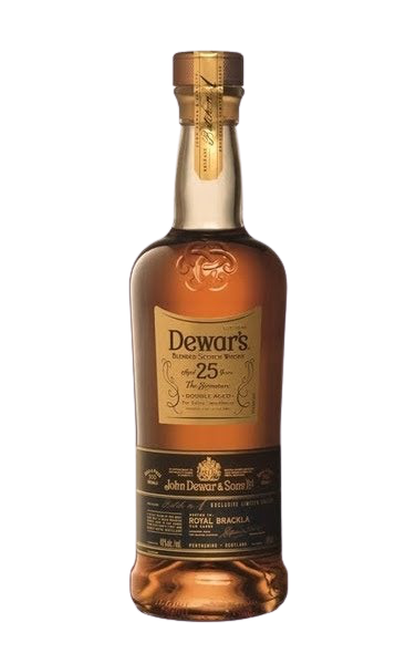 Dewar S Blended Scotch 25 Year bottle, double-aged, 750ml.