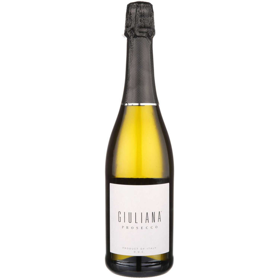 Bottle of Giuliana Prosecco Extra Dry 750 ML sparkling wine with elegant label