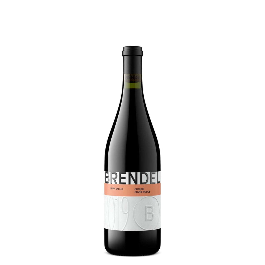 Brendel Wines Chorus Cuvee Rouge Napa Valley 2019 bottle with vibrant red fruit flavors and organic ingredients.