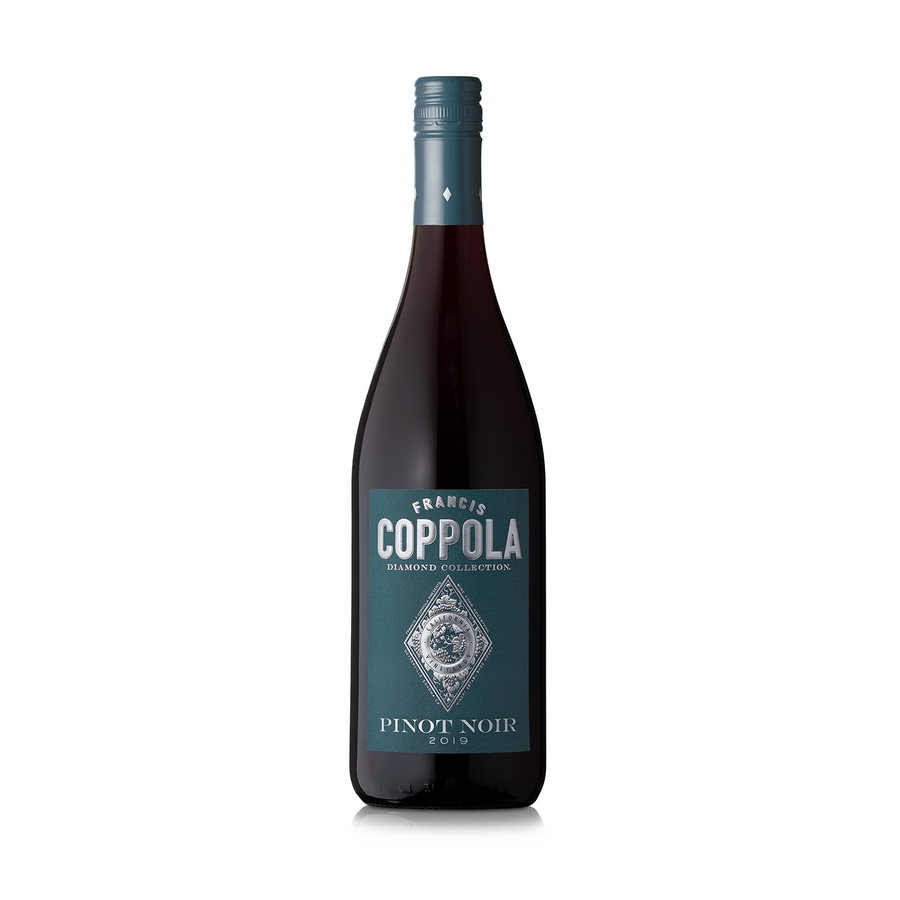 Francis Coppola Diamond Collection Pinot Noir 2019 bottle from Monterey County with red fruit and floral notes