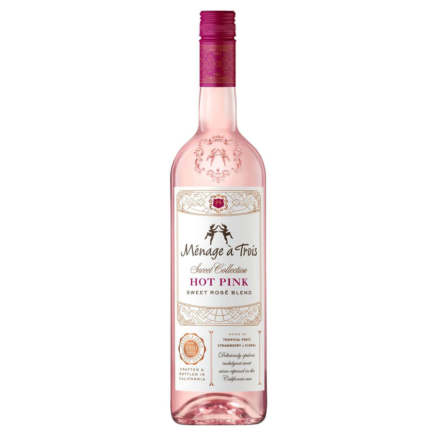 Menage A Trois Hot Pink Sweet Rose Blend Sweet Collection California 750 ML