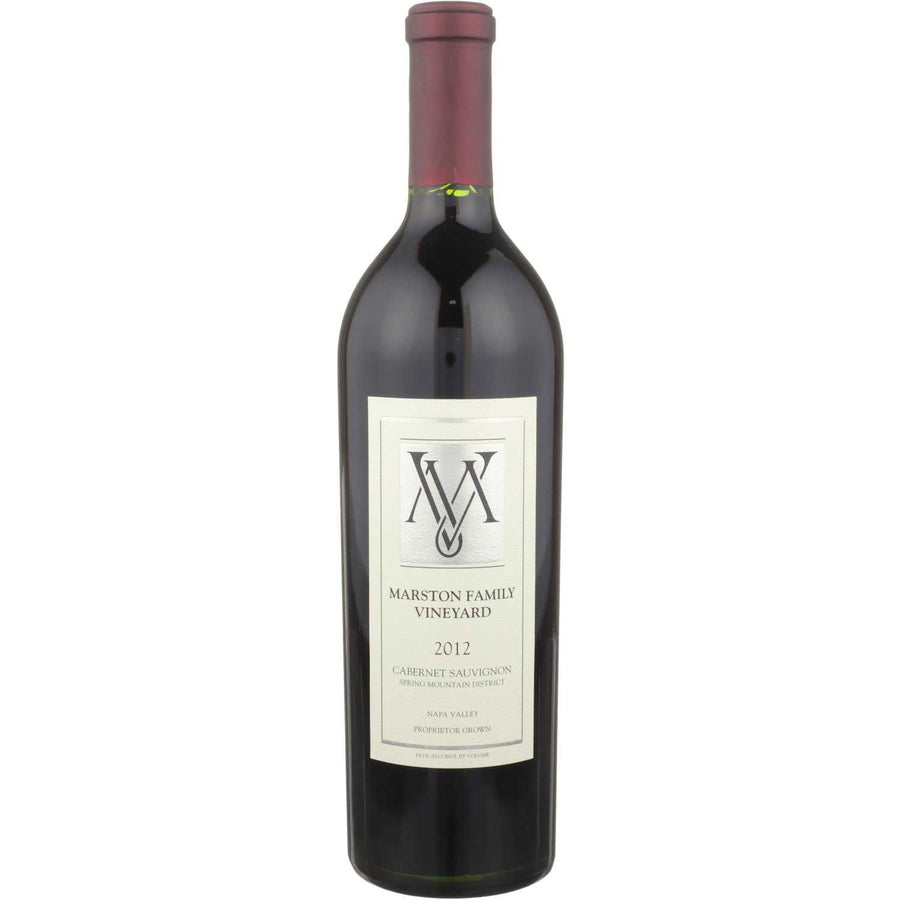 Marston Family Vineyard Cabernet Sauvignon 2012 bottle with deep ruby color from Spring Mountain District