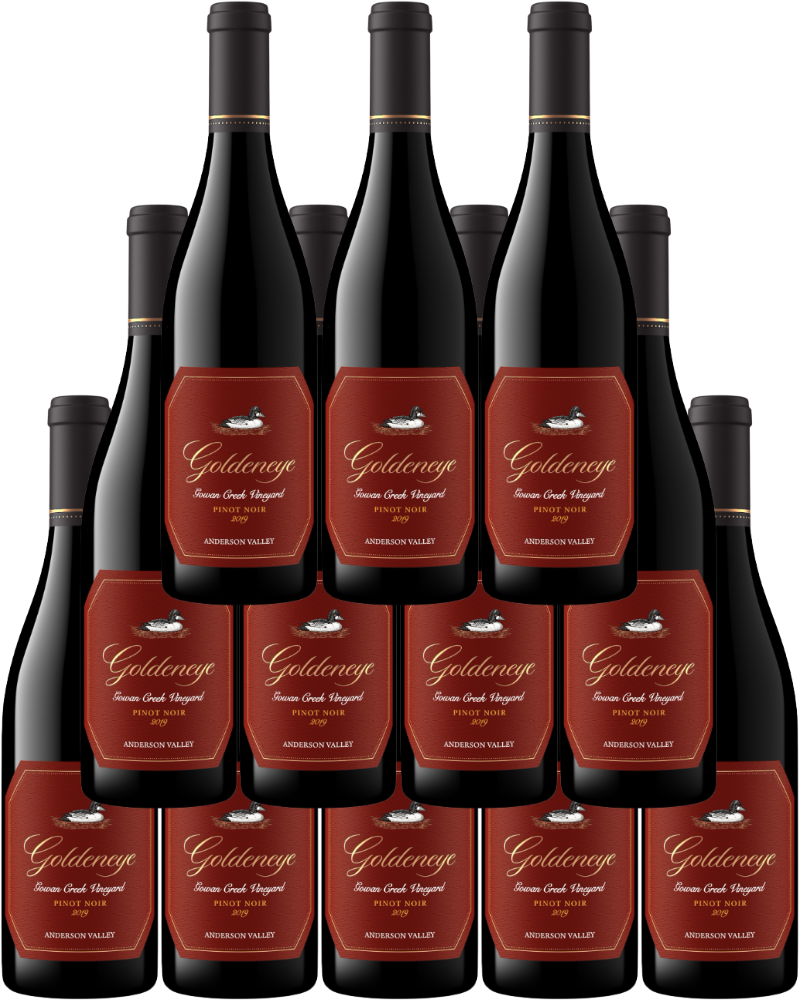 Goldeneye Pinot Noir Gowan Creek Vineyard Anderson Valley 2019 750 ML (12 Bottles)