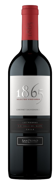 1865 Cabernet Sauvignon bottle with red and black label, 2021 vintage.