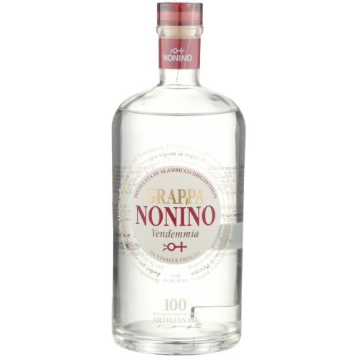 Nonino Grappa Vendemmia 82 750 ML bottle with elegant label design.