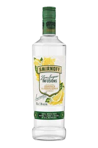 Smirnoff Zero Sugar Infusions Lemon And Elderflower Vodka 750 ML