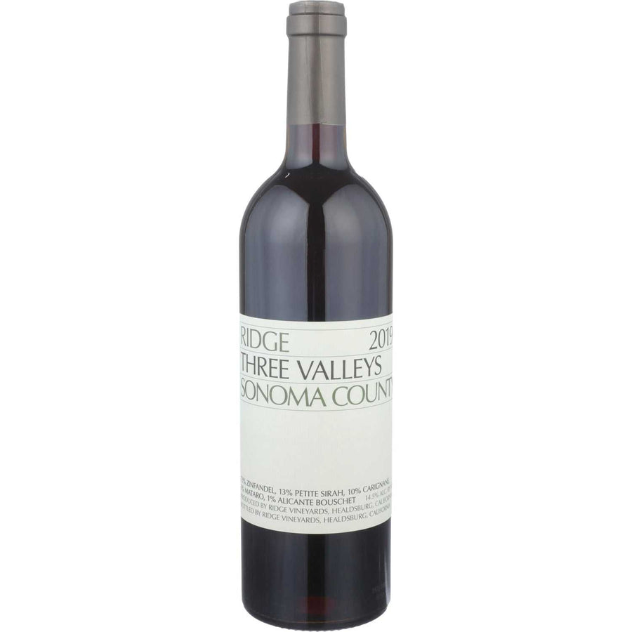 Ridge Vineyards Red Wine Three Valleys Sonoma County 2019 750 ML