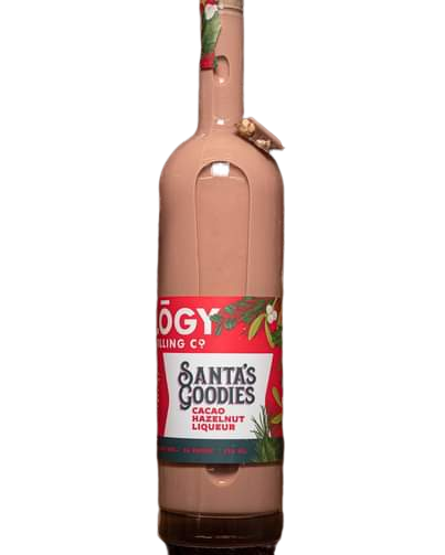 Ology Santa's Goodie Cream Liqueur 750ml bottle with festive cacao hazelnut flavor and creamy texture