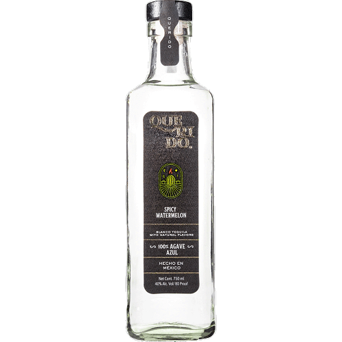 Querido Spicy Watermelon Tequila 750 ML bottle with spicy watermelon flavor, 100% agave, and 80 proof.