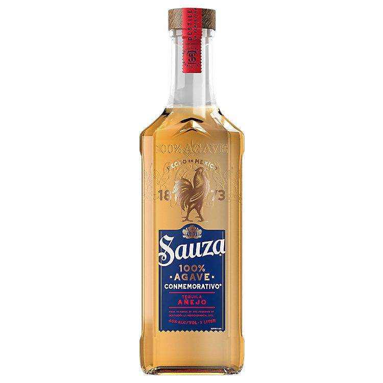 Sauza Tequila Anejo Conmemorativo 1L bottle with gold label.