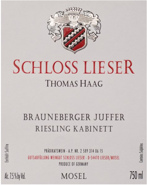 Schloss Lieser Riesling Feinherb Brauneberger Juffer 2023 750 ML