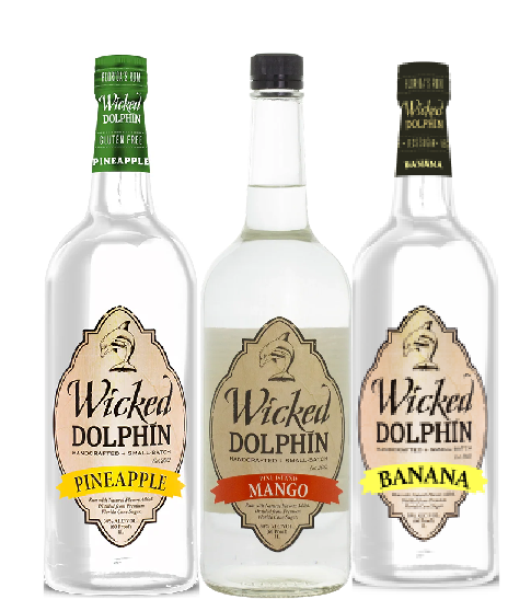 Wicked Dolphin Pineapple & Mango & Banana Rum 750 ML (3 Bottle Combo)