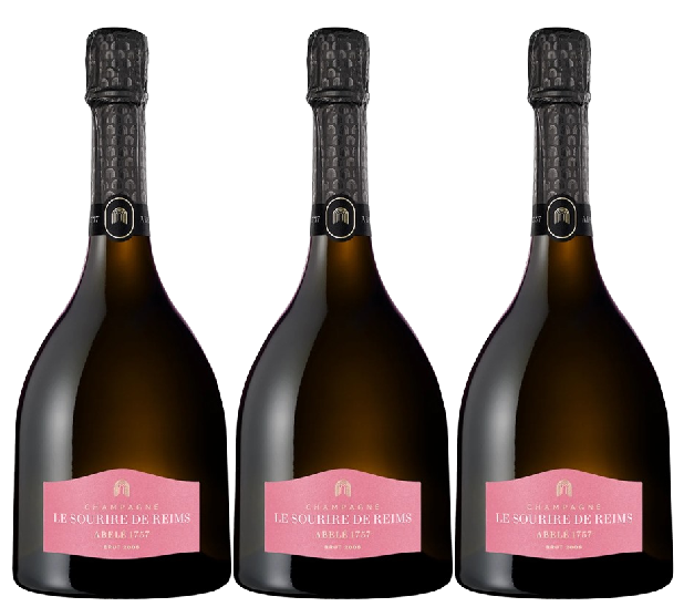 Abele 1757 Champagne Le Sourire De Reims Brut Rose Millesime 2008 750 ML (3 Bottles)