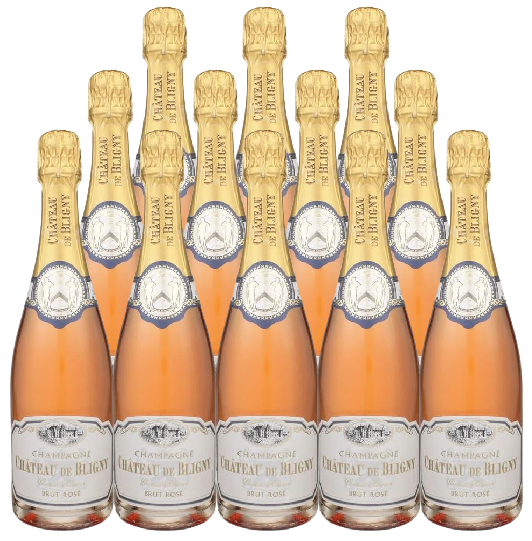 Chateau De Bligny Champagne Brut Rose Grande 750 ML (12 Bottles)