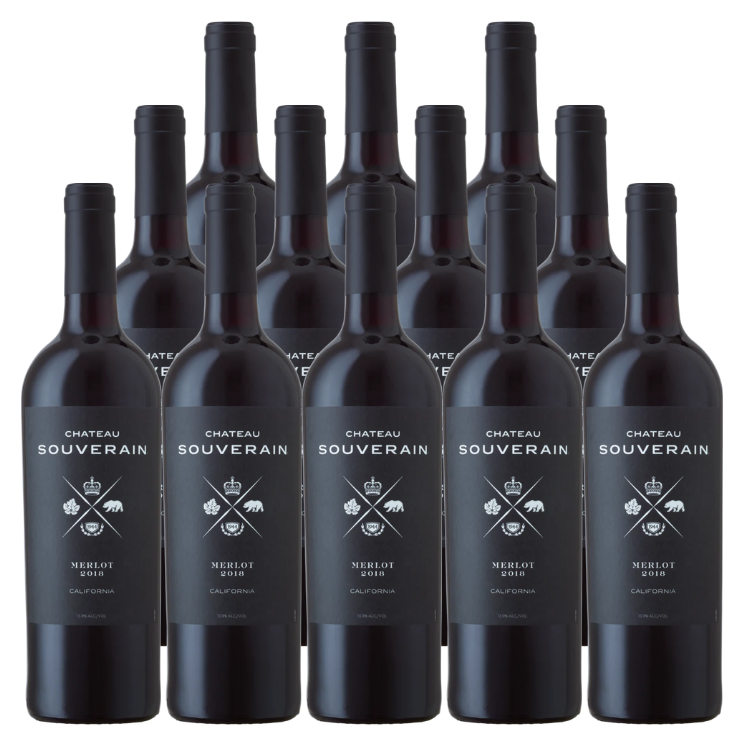 Chateau Souverain Merlot California 750 ML (12 Bottles)