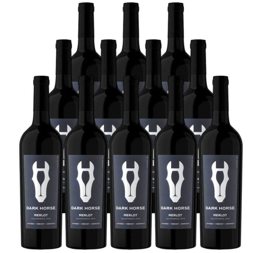 Dark Horse Wine Merlot California 750 ML (12 Bottles)