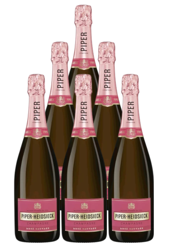 Piper Heidsieck Brut Rose Champagne 750 ML (6 Bottles)