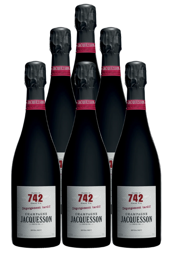 Jacquesson Cuvee 742 Degorgement Tardif Extra Brut Champagne 750 ML (6 Bottles)