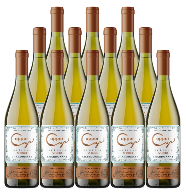 Copper Cap Estate Vineyard Reserve Chardonnay 2021 750 ML (12 Bottles)
