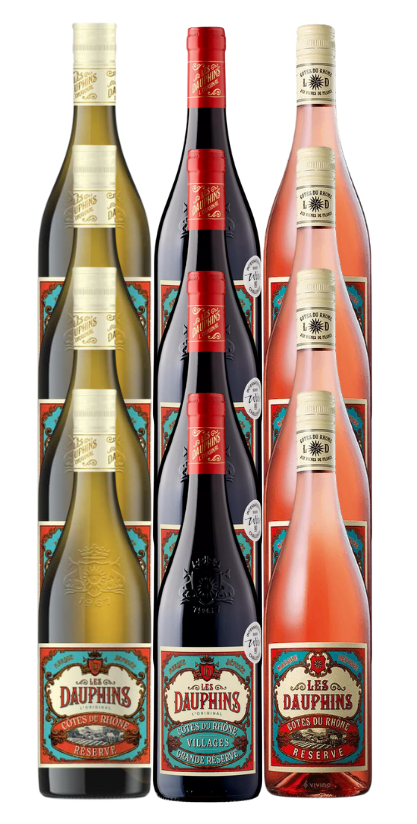 Cellier des Dauphins Cotes du Rhone Red Rose Blanc 3 Bottle Combo 750 ML