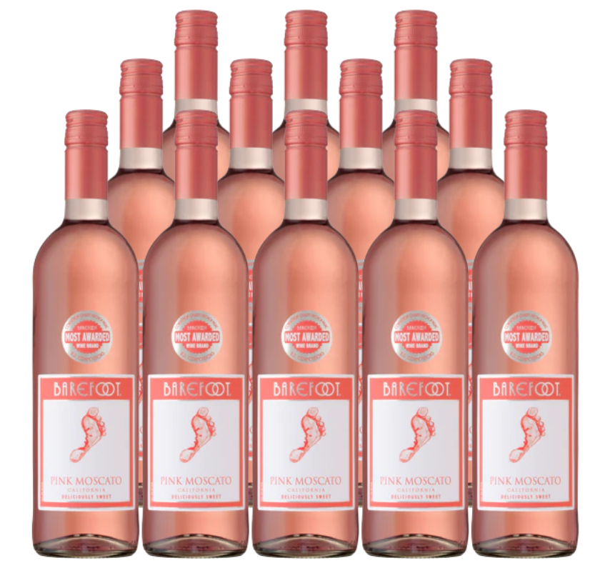 Barefoot Cellars Pink Moscato California 750 ML (12 Bottles)