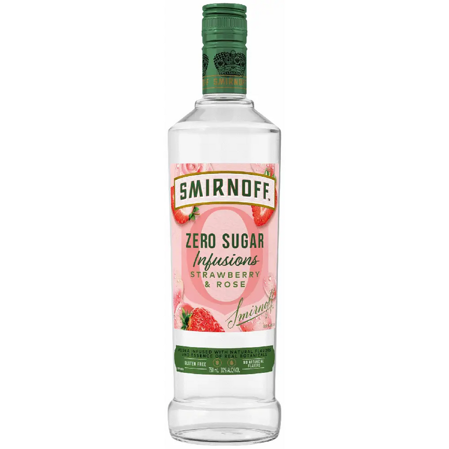 Smirnoff Zero Sugar Infusions Strawberry And Rose Vodka 750 ML