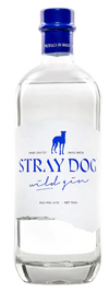 Stray Dog Gin 750ml handcrafted small batch wild gin bottle with blue cap and label