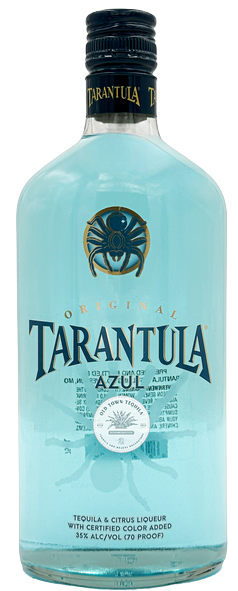 Tarantula Original Azul Tequila 750 ML bottle with floral and citrus design.