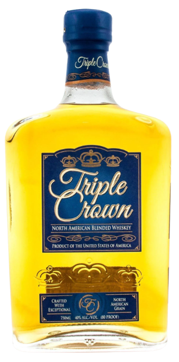 Triple Crown Whiskey North American Blended Whiskey 1.75L bottle with rich golden color and blue label
