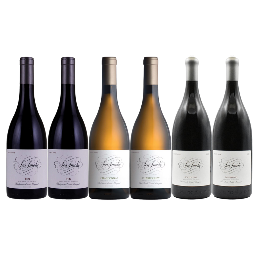 Sea Smoke Pinot Noir Southing & Ten & Chardonnay 2022 Combo 750 ML (6 Bottles)