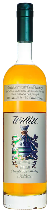Willett 4 Year Rye Cask Strength Whiskey bottle, 750 ml.