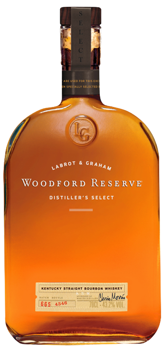 Woodford Reserve Select Kentucky Straight Bourbon Whiskey 1.75L bottle with amber liquid and black cap