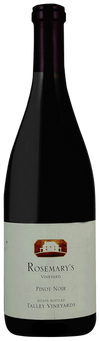 Bottle of Rosemary's Vineyards Pinot Noir wine on a white background
