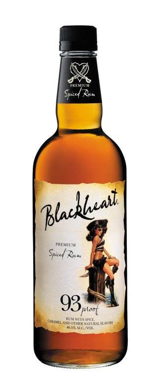 Blackheart Spiced Rum 93 750 ML bottle with rich vanilla and spice flavors