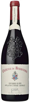 Chateau de Beaucastel Chateauneuf-du-Pape 2022 red wine bottle with vintage label and burgundy foil capsule