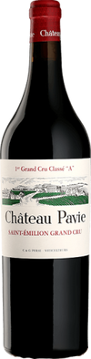 Chateau Pavie Saint Emilion Grand Cru 2022 red wine bottle with premium Bordeaux label and red capsule
