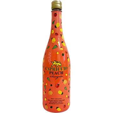 Capriccio Bubbly Peach Sangria 750 ML sparkling wine bottle with peach flavor and bubbles