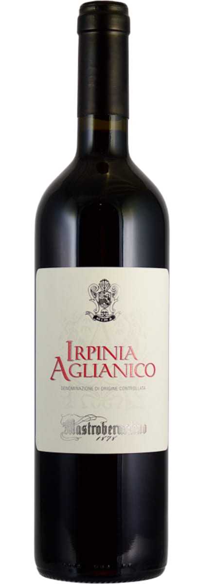 Bottle of Mastroberardino Aglianico Irpinia 2022 red wine 750 ML with rich dark fruit and spice notes