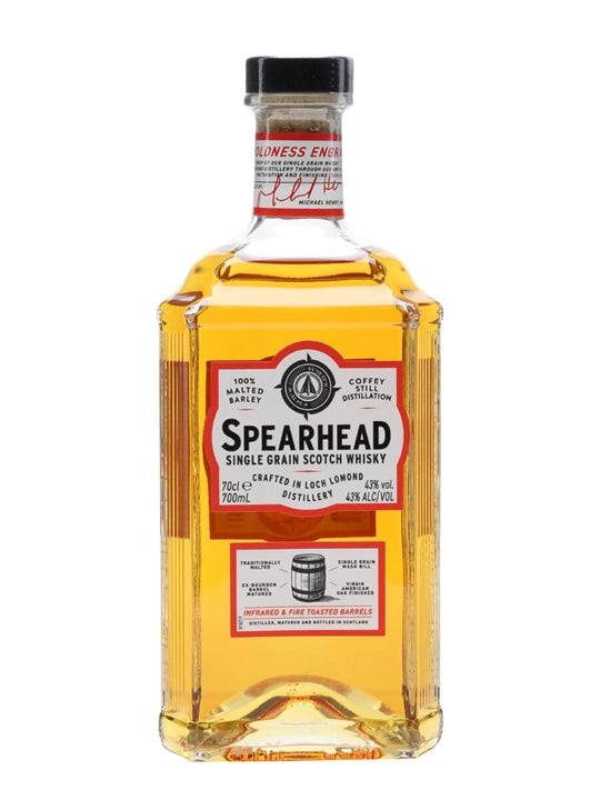 Spearhead Single Grain Scotch 700ml bottle with infrared and fire toasted barrels label