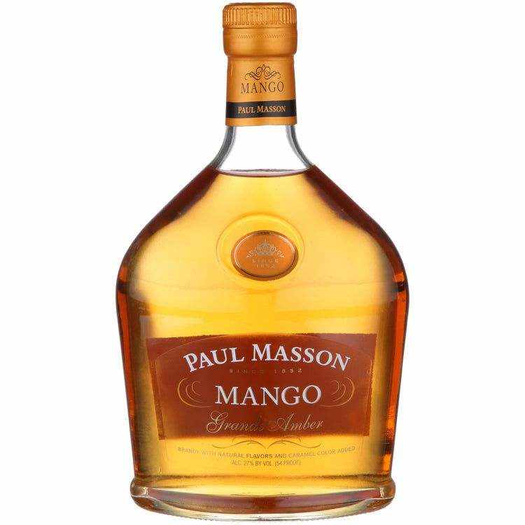 Paul Masson Mango Flavored Brandy Grande Amber 1.75L bottle with tropical and smooth mango taste.