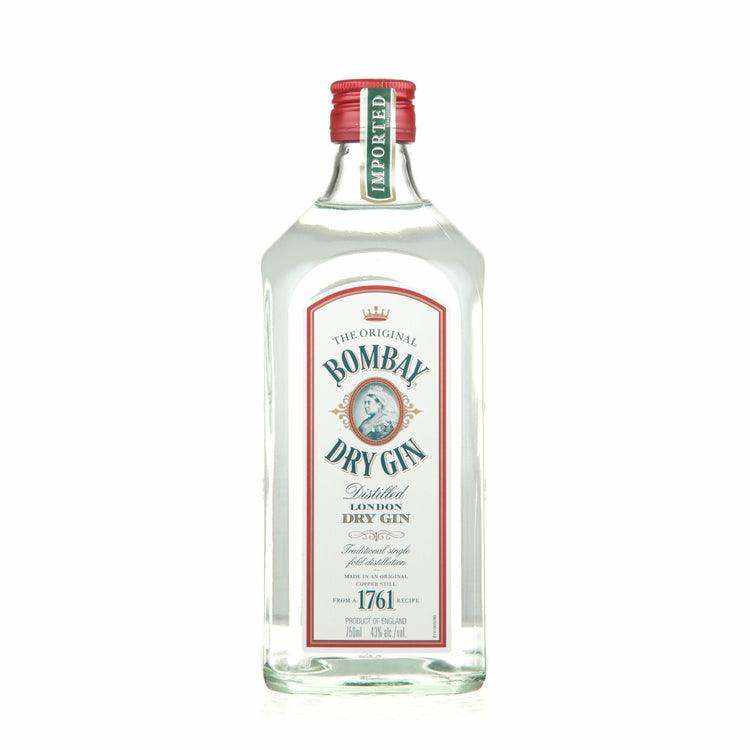 Bombay London Dry Gin 750ml bottle with label showing 86 proof, featuring classic design.