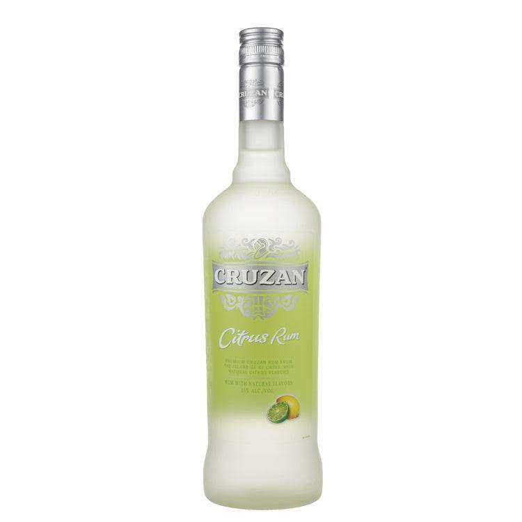 Cruzan Citrus Flavored Rum bottle 750ml with tropical design.