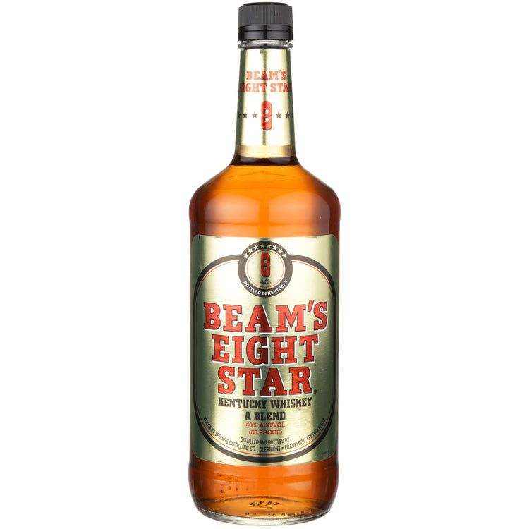 Beam'S Eight Star Blended American Whiskey 1L bottle with caramel and oak notes.