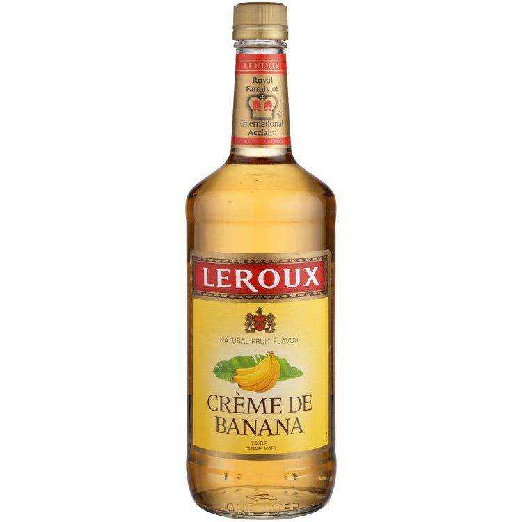Leroux Creme De Banana 30 1L premium banana liqueur bottle.