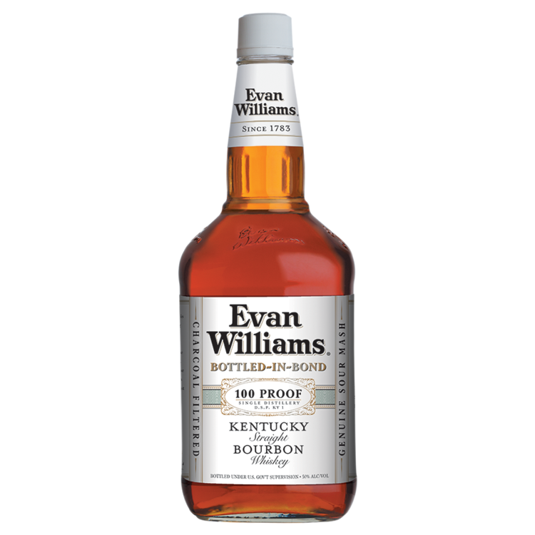 Evan Williams Straight Bourbon White Label Bottled In Bond 100 1.75 L