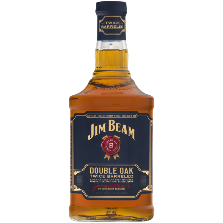 Jim Beam Double Oak Twice Barreled Bourbon 750ml bottle.