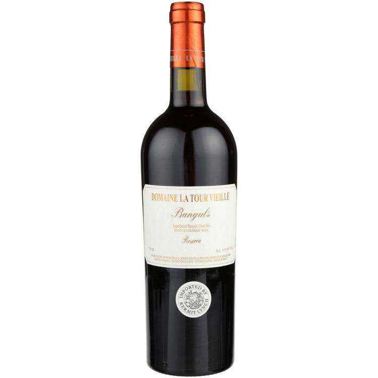 Domaine La Tour Vieille Banyuls Reserva 750ML fortified wine bottle with rich ruby hue.