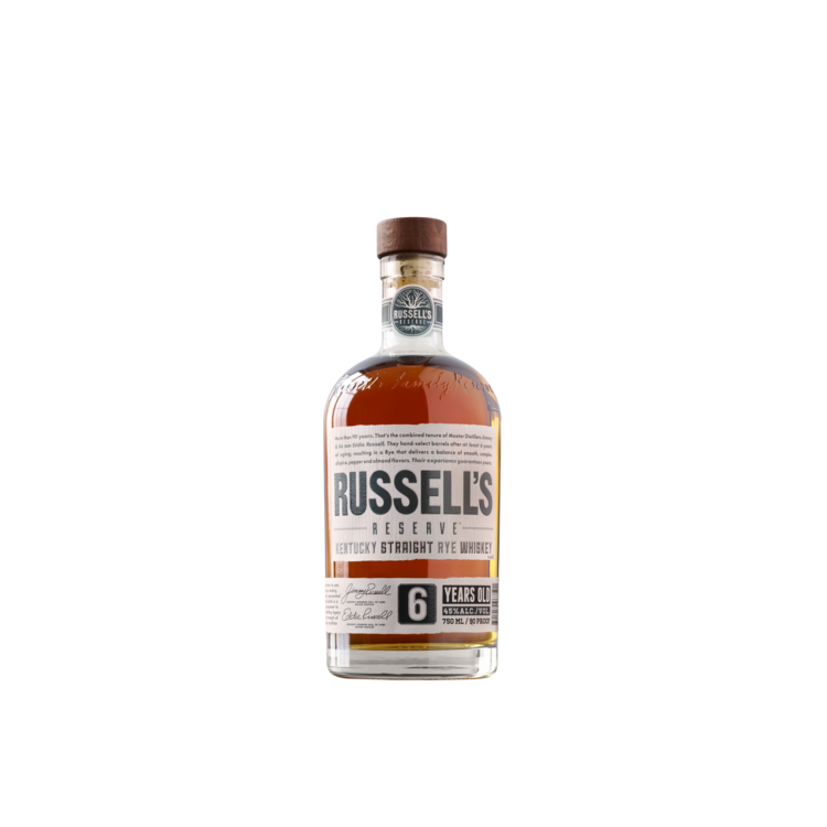 Russell's Reserve 6 Year Old Small Batch Kentucky Straight Rye Whiskey bottle 750 ML.